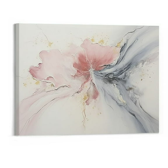 PRATYUS Fall Decor Blush Gray Stream Canvas Wall Art 20x16in for Living Room Bedroom 20x16in