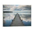 thumbnail image 1 of PRATYUS Fall Decor Calm Lake Pier Canvas Wall Art Picture 20x16in for Living Room Bedroom 20x16in, 1 of 3