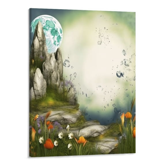 PRATYUS Fall Decor Fantasy Fairy Tale Canvas Wall Art Picture 16x20in for Living Room Bedroom 16x20in