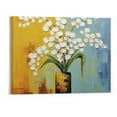 thumbnail image 1 of PRATYUS Fall Decor Hand-painted Abstract White Flowers Canvas Wall Art 20x16in, 1 of 3