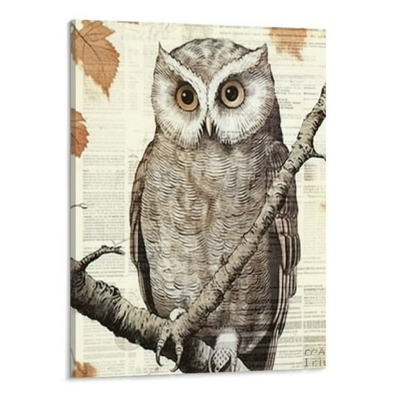 PRATYUS Fall Decor Owl Canvas Wall Art Picture 16x20in for Living Room Bedroom 16x20in