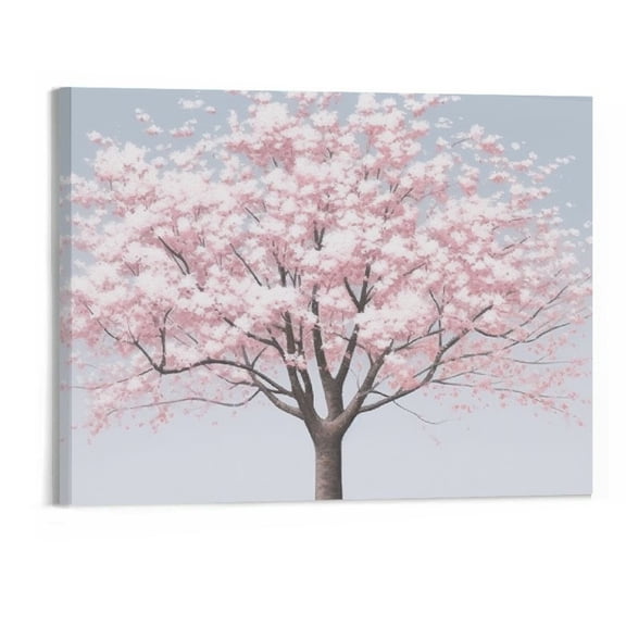PRATYUS Fall Decor Pink Blossoms Cherry Trees for Living Room Wall Decor Canvas Wall Art Picture 20x16in
