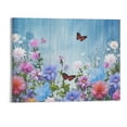 thumbnail image 1 of PRATYUS Fall Decor Pink Plant Butterfly Canvas Wall Art Picture 20x16in for Living Room Bedroom Home Decor 20x16in, 1 of 3