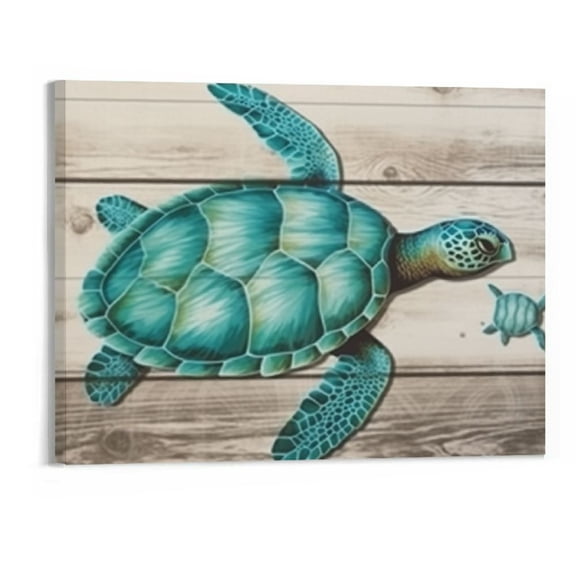 PRATYUS Fall Decor Sea Turtle Canvas Wall Art Picture 20x16in for Living Room Bedroom Wall Art 20x16in