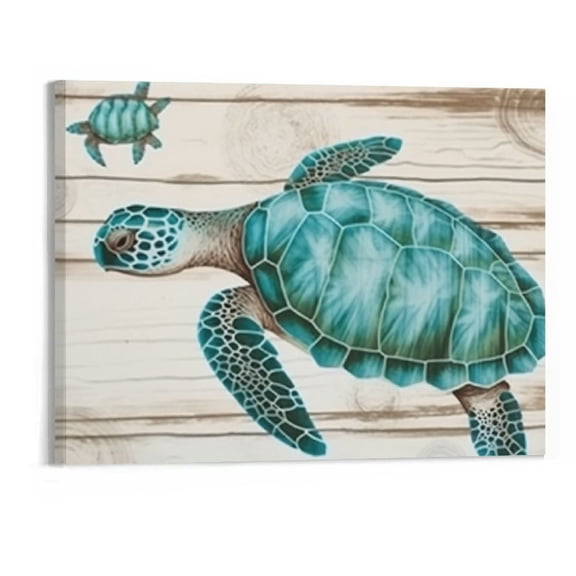 PRATYUS Fall Decor Sea Turtle for Home Office Decor Canvas Wall Art Picture 20x16in