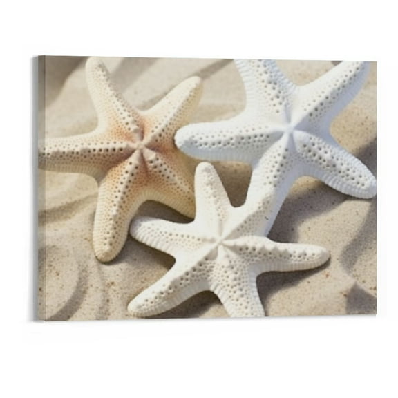 PRATYUS Fall Decor Starfish on the Beach Canvas Wall Art Picture 20x16in for Living Room Bedroom 20x16in