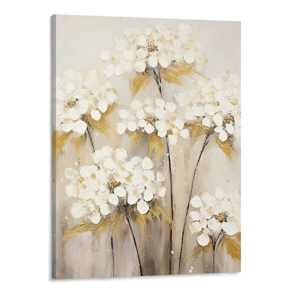 PRATYUS Fall Decor White Hydrangea Canvas Prints Wall Art 16x20in