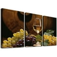 thumbnail image 1 of PRATYUS Fall Decor White Wine Wall Art Canvas 3 Piece Set Modern Art 12x16x3pcs, 1 of 4
