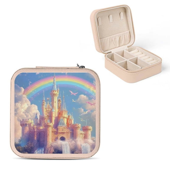 PRATYUS Fantasy Jewelry Box for Necklaces, Rings, Earrings - Compact and Portable Pink