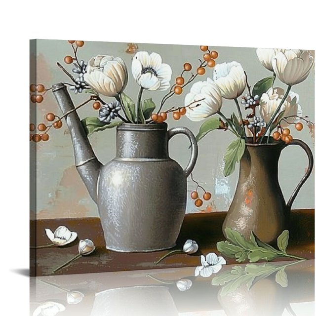 PRATYUS Farmhouse Canvas Wall Art Rustic Country Painting Set for