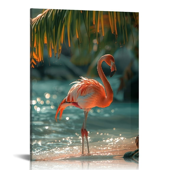 PRATYUS Flamingo Wall Decor Canvas Art for Home Office Bedroom 12x16in
