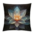 thumbnail image 1 of PRATYUS Floral Throw Pillow Cover,Magic White Lotus Flower on Black Background Decorative Couch Sofa Bedroom Pillow Cases for Men/Women/Girls/Boy/Children Room 18x18in, 1 of 5