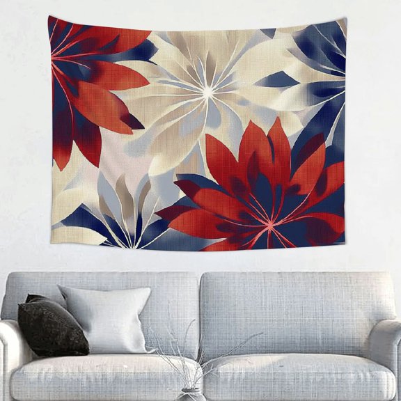 PRATYUS Flower Pattern Generative Art Tapestry Wall Hanging 100% Polyester 40x30in