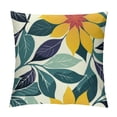 thumbnail image 1 of PRATYUS Flower Pillow Covers Decorative Throw Pillow Navy Blue Yellow Floral Pillow Covers Modern Summer Teal Dahlia Cushion Cover for Couch Sofa Bed Room Home Decor Pillow Cases 24x24in, 1 of 5