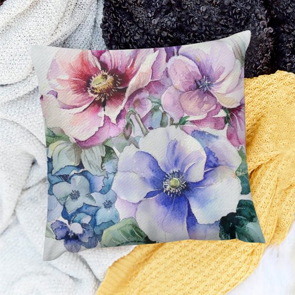 PRATYUS Flower Square Pillow Covers for Home Sofa Couch Decoration 18x18in