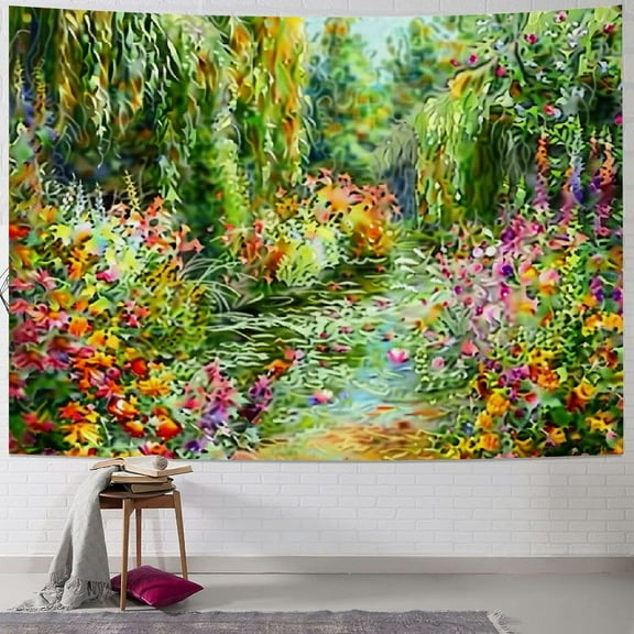 PRATYUS Flower Tapestry Colorful Plants Tapestry Spring Theme Secret Garden Wild Flower Tapestry Wall Hanging Dorm Decor Wall Tapestries For Living Room Bedroom Picnic Wall Deco 50x40inch