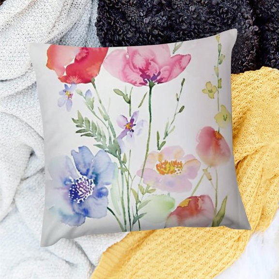 PRATYUS Flower Theme Pillow Case Cover for Home Sofa Couch Decor 18x18in