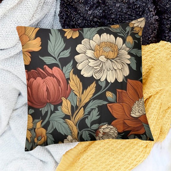 PRATYUS Flower Throw Pillow Cover for Home Sofa Couch Decor 18x18in