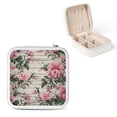 thumbnail image 1 of PRATYUS Flowers Leaves Pink Bridesmaid Jewelry Box for Women White, 1 of 5