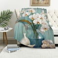 thumbnail image 1 of PRATYUS Flowers Shells Soft Colors Cozy Throw Blanket for Bedroom Living Rooms Sofa Couch All Seasons - Exquisite Gifts 50x60in, 1 of 6