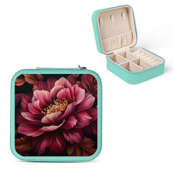 PRATYUS Flowers Small Jewelry Boxes for Women Necklace Ring Earring Organizer Gift Green