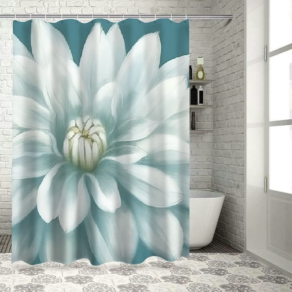 PRATYUS Flowers in Full Bloom Bathroom Shower Curtain Set with Hooks for Chic Modern Decor Waterproof Polyester Fabric Shower Curtains 36"x72