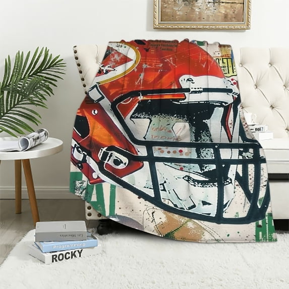 PRATYUS Football Gifts Blanket for Boys Kids Football Sports Team Gifts for Football Lovers Super Soft Warm Blanket Sofa Bedding Home Living Room Decor All Seasons 60x80in