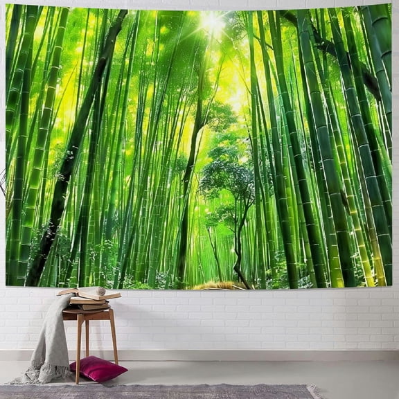 PRATYUS Forest with Pathway Tapestry Rainforest Nature Landscape Tapestry Wall Hanging Scenic Tree Tapestry Psychedelic Natural Green Tapestry for Bedroom Living Room Decor Multi Size Painting