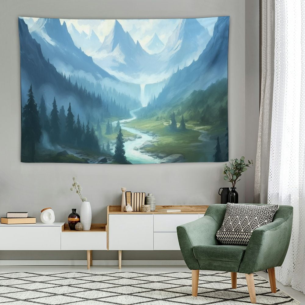 PRATYUS Forest Tapestry for Bedroom Aesthetic Nature Foggy Mountain ...