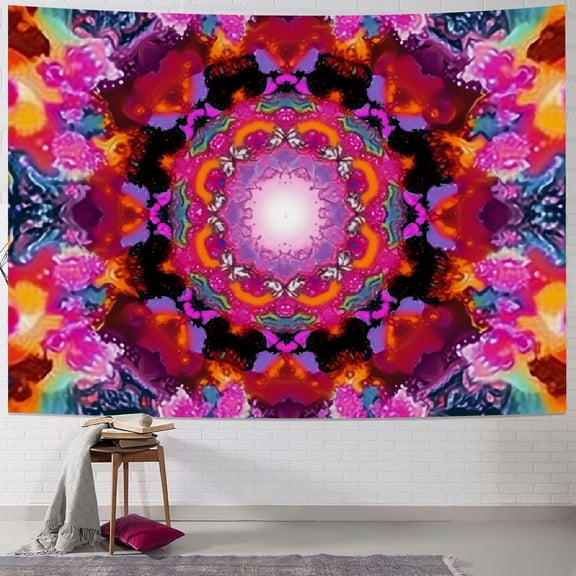PRATYUS Galaxy Mandala Tapestry Starry Night Sky Universe Tapestry Wall Hanging Cosmic Outer Space Tapestry Psychedelic Hippie Bohemian Bedspread Tapestry for Bedroom Living Room 40x30inch