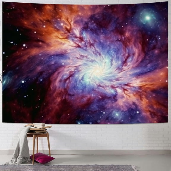 PRATYUS Galaxy Tapestry Planet Universe Starry Sky Tapestry Wall Hanging Colorful Cosmic Outer Space Tapestry Psychedelic Nebula Headboard Bedspread for Bedroom Living Room Decor 40x30inch