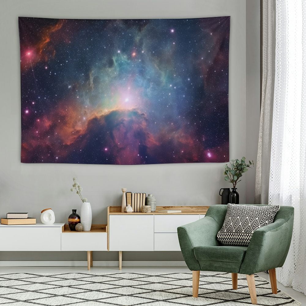 PRATYUS Galaxy Tapestry Wall Hanging Purple Outer Space Tapestry Cool ...