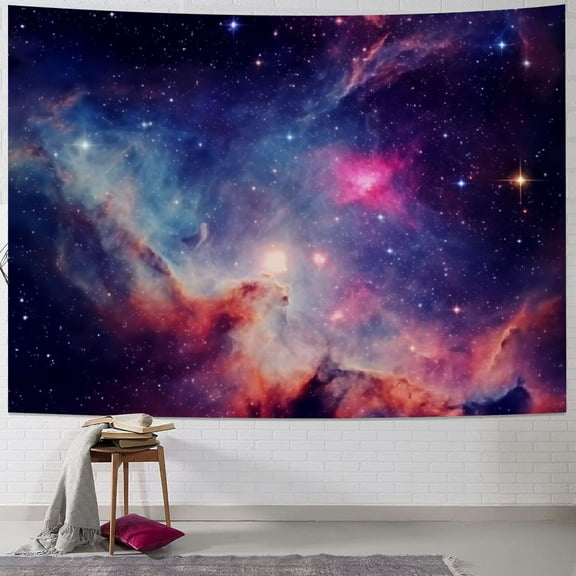 PRATYUS Galaxy Tapestry Wall Hanging Purple Outer Space Tapestry Cool Trippy Nebula Universe Tapestries for Bedroom Living Room Dorm Decor 60x50inch