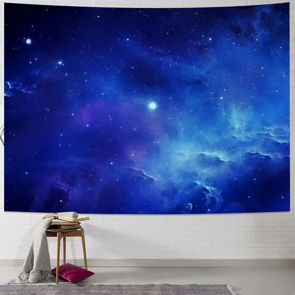 PRATYUS Galaxy Universe Space Tapestry, Starry Night Sky Mysterious Nebula Stars Ceiling tapestries for Bedroom Backdrop Wall Decor 40x60inch