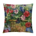 thumbnail image 1 of PRATYUS   Geranium Basket Spring Pillow Covers Flower Outdoor Square Indoor Decorative Throw Pillows White, 1 of 5