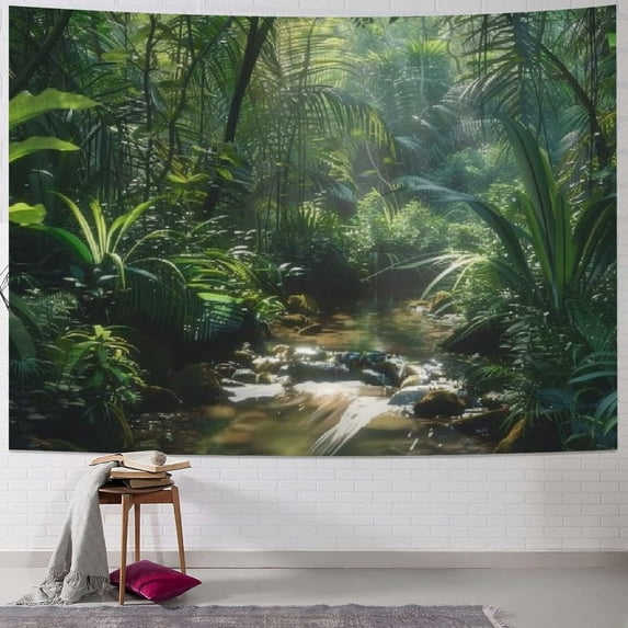 PRATYUS Green Tapestry Tree Tapestry Mountain Aesthetic Tapestries Wall Hanging for Bedroom Living Room Dorm Multi Size Painting