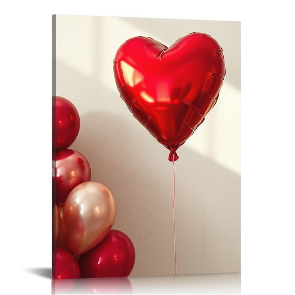 PRATYUS Heart Shaped Balloons Canvas Wall Art Decor for Home 16x20in