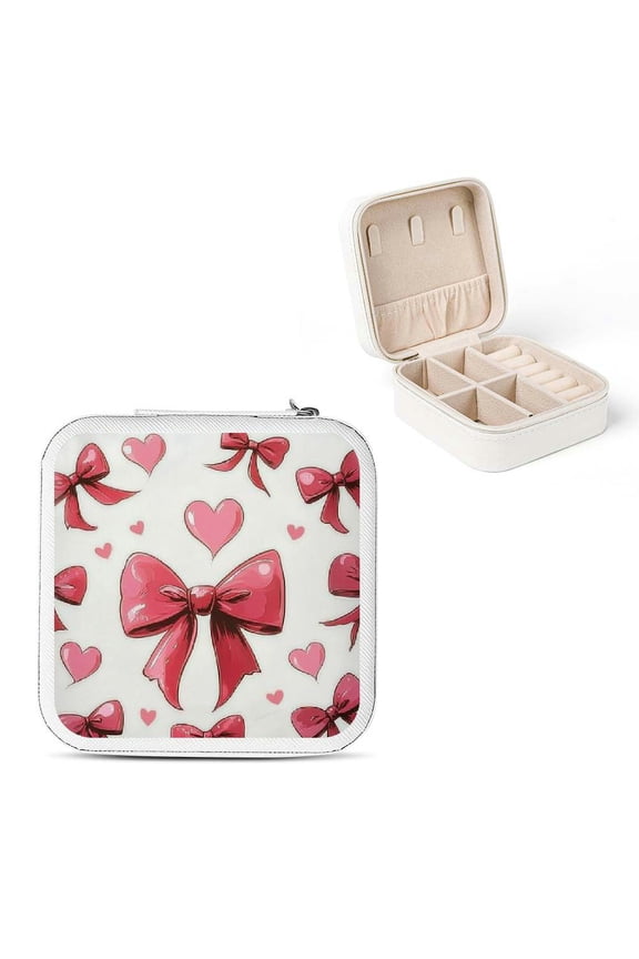 Hearts Arrows Jewelry Box Jewelry Organizer for Necklaces Rings White