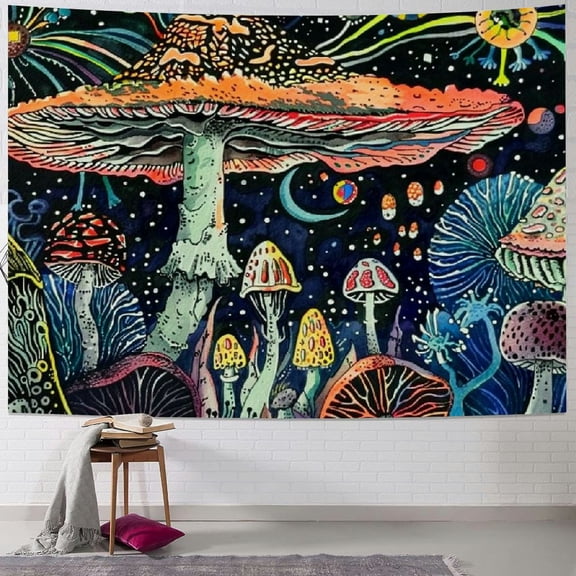 PRATYUS  Hippie Mushroom Tapestry Psychedelic Eyes Tapestry Trippy Sea Tapestry Peacock Bohemian Tapestry Abstract Ocean Tapestry Wall Hanging for Room  Painting