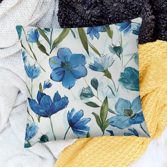 PRATYUS Home Decor Throw Pillow Cover Floral Design for Sofa Couch 18x18in