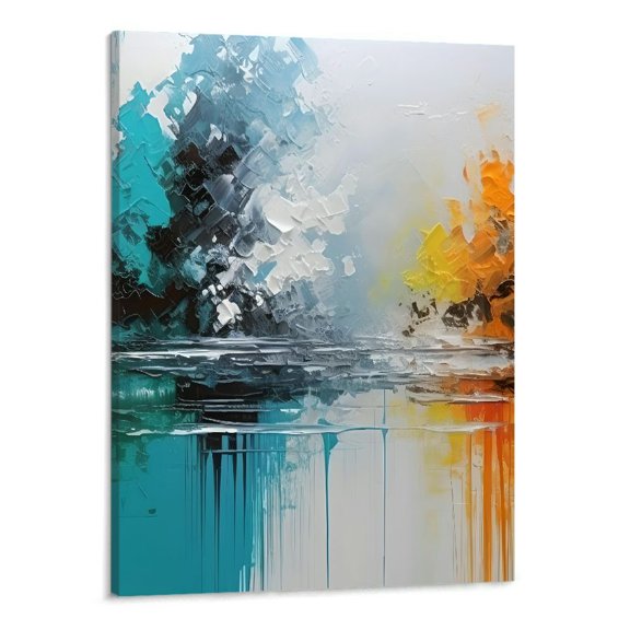 PRATYUS Home Office Decor Fall Abstract Oil Painting Canvas Wall Art Picture 16x20in