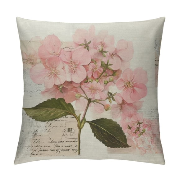 PRATYUS Hydrangea Throw Pillow Cover Bouquet Floral Elegant Botanical Bunch Flower Leaf Bloom Plant Pillow Case Decorative Men Women Boy Girl Room Cushion Cover for Home Couch Bed 12x12in