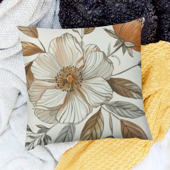 PRATYUS Indoor Flower Decoration Pillow Cover for Home Sofa Couch 18x18in