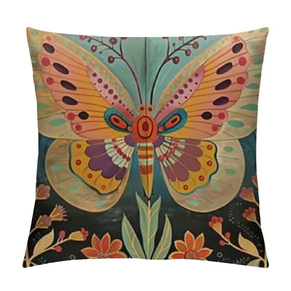 PRATYUS Inspirational Quotes Throw Pillow Cover, Sofa Home Bed Decor Butterfly Wildflower Study Couch Case, Pillowcase Gift for School Counseling Office Bedroom Living Room Reading Room White