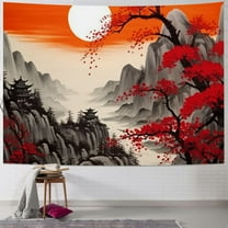 PRATYUS Japanese Decor Tapestry, Cherry Blossom Tapestry, Wall Tapestry Japanese Nature Landscape Wall Decor Japanese Backdrop Wall Tapestry for Living Room Home Decor 40x30inch
