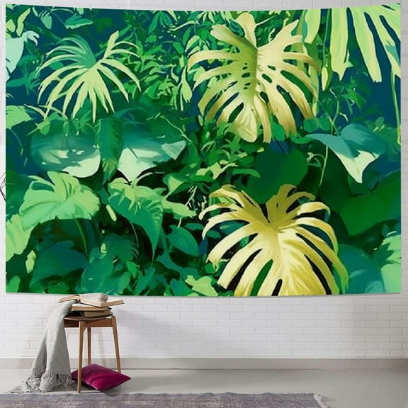 PRATYUS Jungle Safari Plants Photo Background for Hawaiian Luau Party Green Tropical Palm Leaves Picture Photography Backdrop Birthday Party 60x50inch