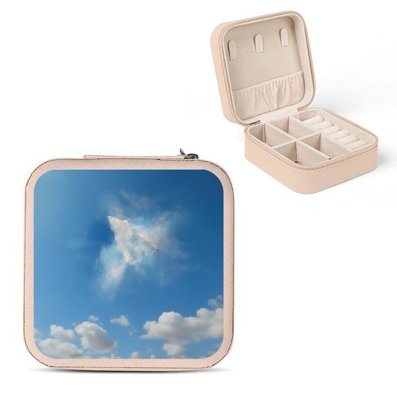 PRATYUS Kite Clouds Sky Jewelry Box for Necklaces, Rings, Earrings - Travel Essential Gift Pink