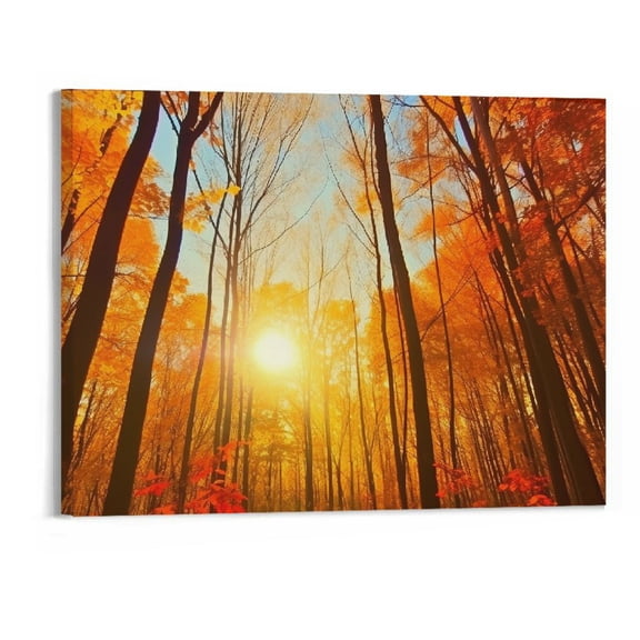 PRATYUS Last Point Sunset Canvas Wall Art Picture 20x16in for Living Room Bedroom 20x16in