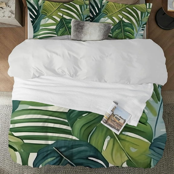 PRATYUS Leaf Bedding 3-Piece Set Lightweight and Soft for Bedroom Guest Room All Seasons 87x68in