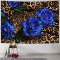 thumbnail image 1 of PRATYUS  Leopard Flower Tapestry Wall Hanging Blue Rose Floral Wild Animal Skin Cheetah Valentine Tapestries Home Decor for Living Room Bedroom Apartment Farmhouse Dorm 60x50inch, 1 of 6